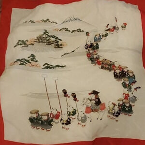 Vintage‎ Asian Village Scene  scarf